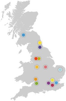 UK shopping centres map